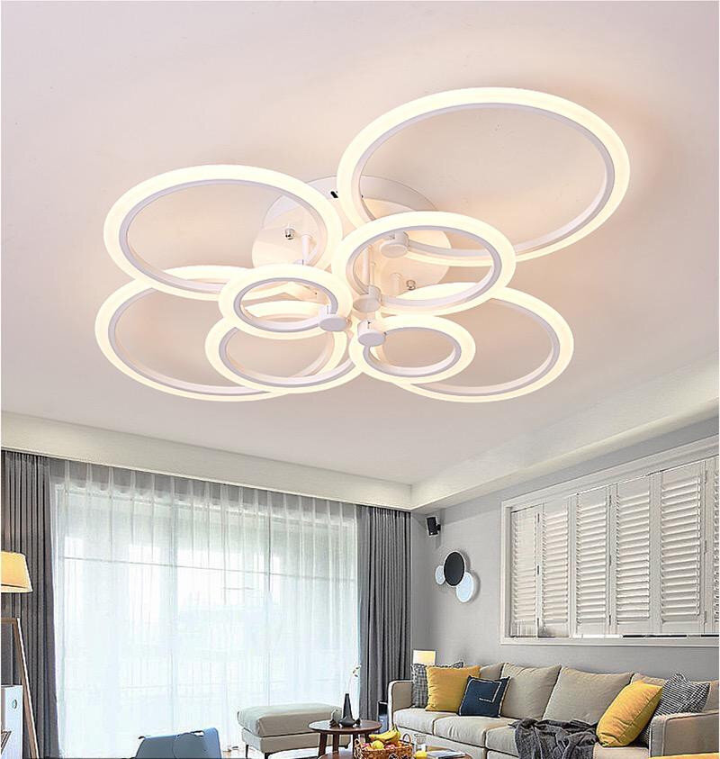 Lustra LED cu Telecomanda si Intensitate Reglabila 8 Cercuri 160w - imagine 2