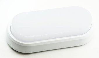 Plafoniera LED Ovala Alb Exterior 16w Lumina Calda